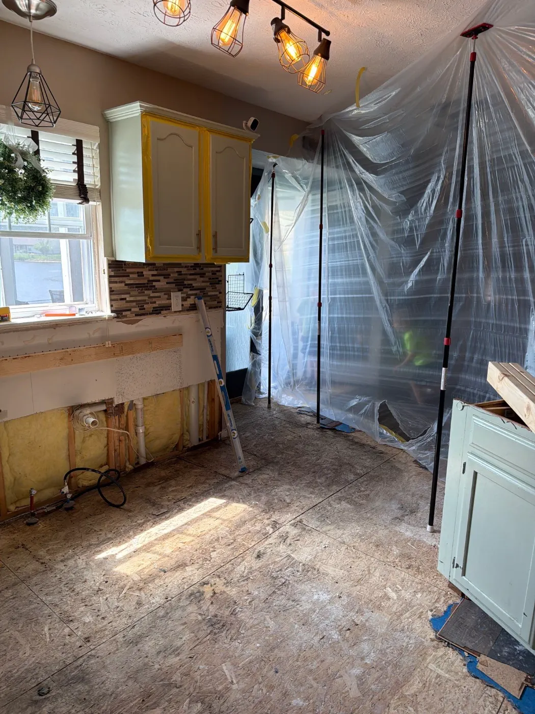 Affected material removal during Geist sewage backup remediation